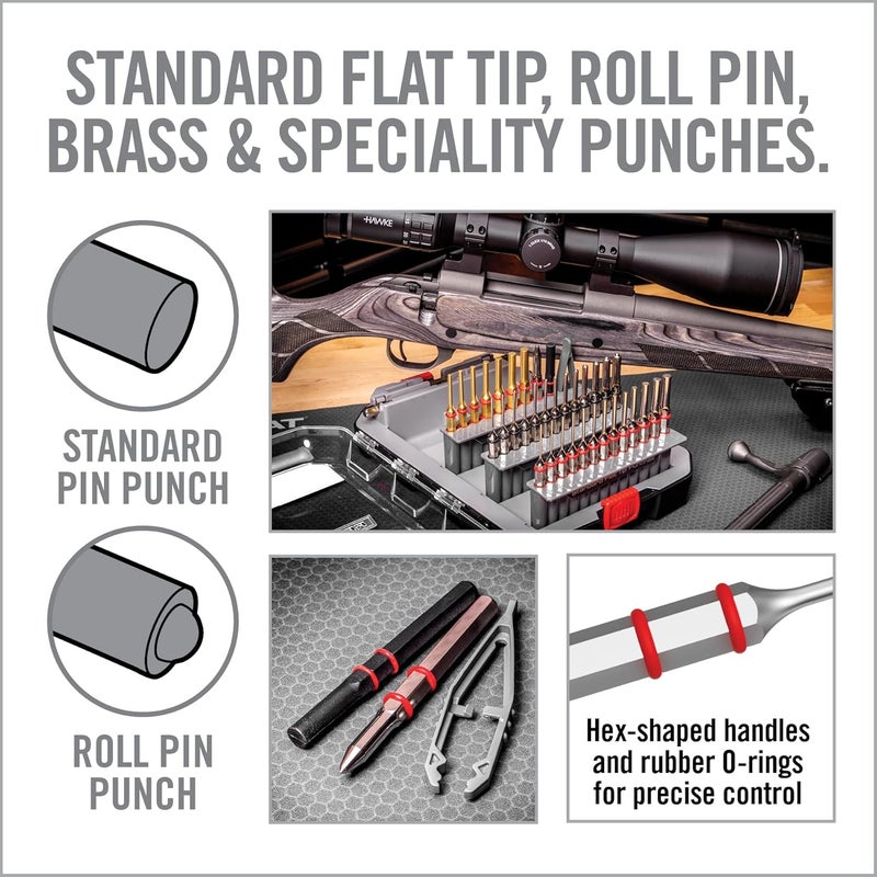 Real Avid Punch Set, Gunsmithing Tool Kit with Roll Pin Punch Set, Flat Tip Metal Punch Set, Brass Punch Set and Gunsmithing Tools: Pin Starter Tool - Image 4